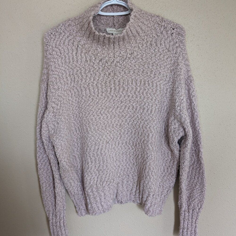 Cynthia Rowley Mock Neck Sweater, Color Pink, Size Medium